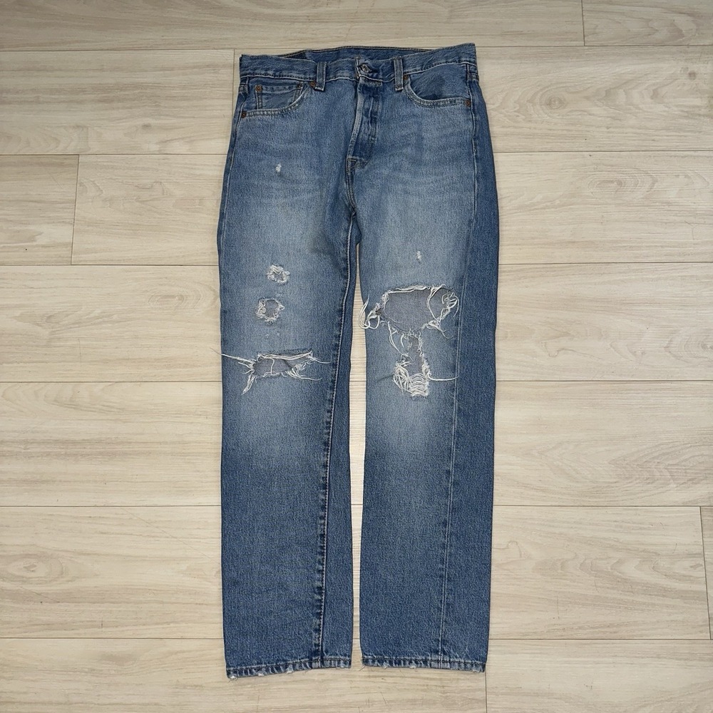 Vintage Levi's 501 Mens Size 30x30 Jeans Distressed Blue Denim Worn Look
